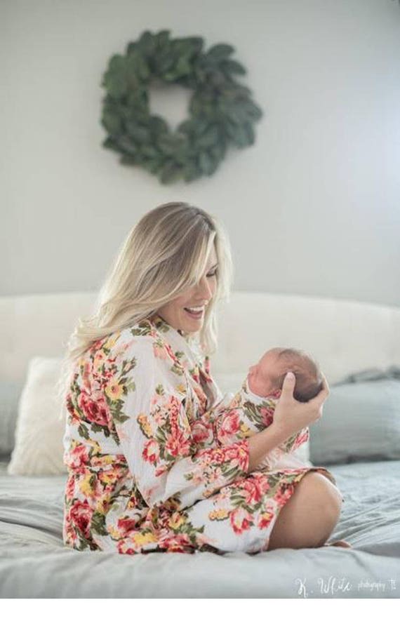 delivery gown and matching swaddle