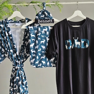 Robe and swaddle set. Mommy and me. Maternity robe. Maternity robe and swaddle set. Hospital robe. Matching dad shirt.
