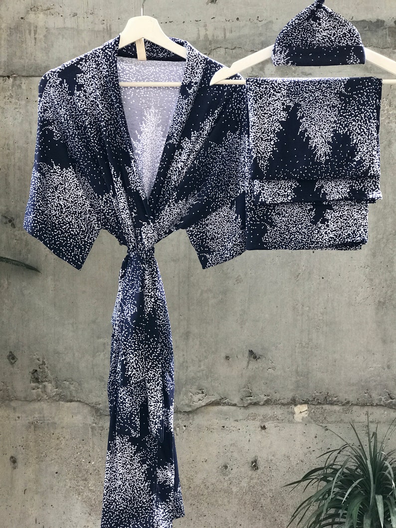 Mommy and Me Matching Robe and Swaddle Set Boy. Maternity Etsy