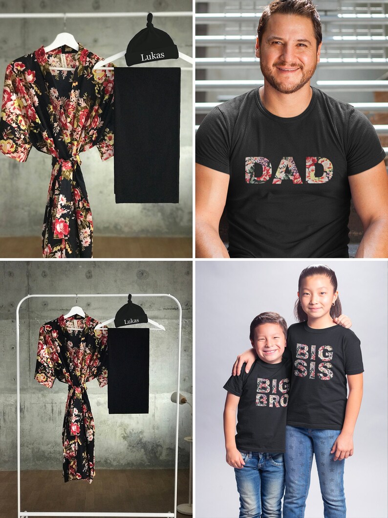 Maternity robe. Mommy and me. Swaddle set boy. Personalized Etsy