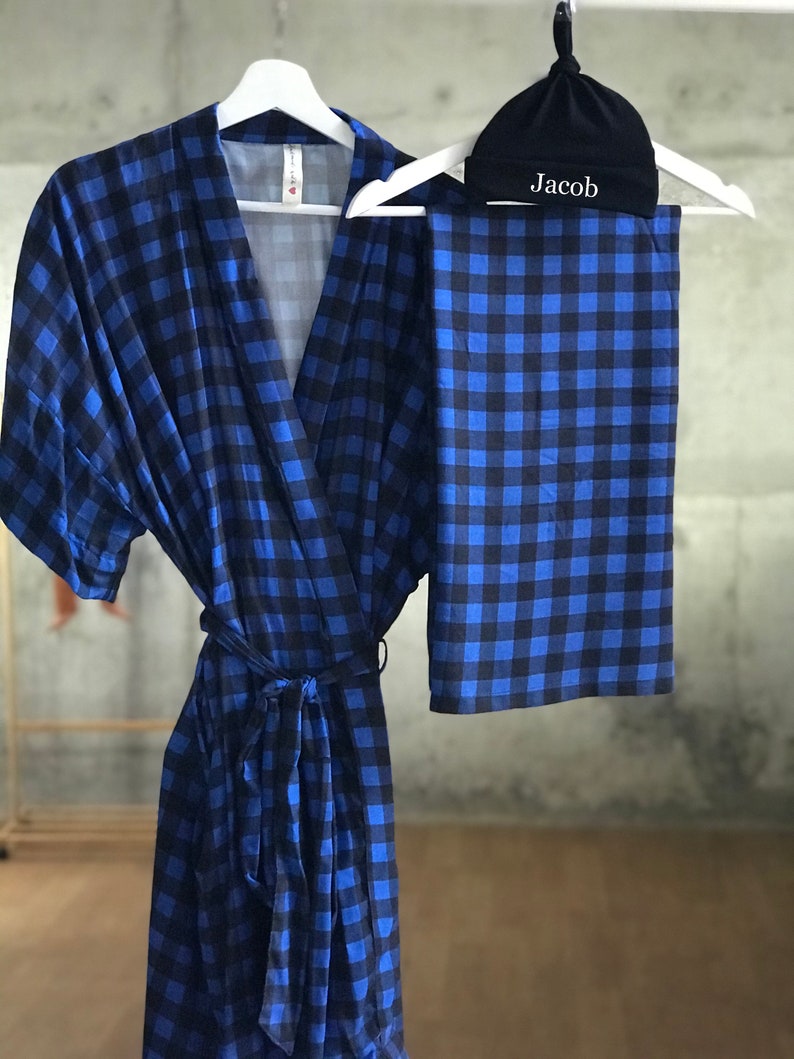 Maternity Robe and Swaddle Set Boy. Mommy and Me. Hospital Etsy