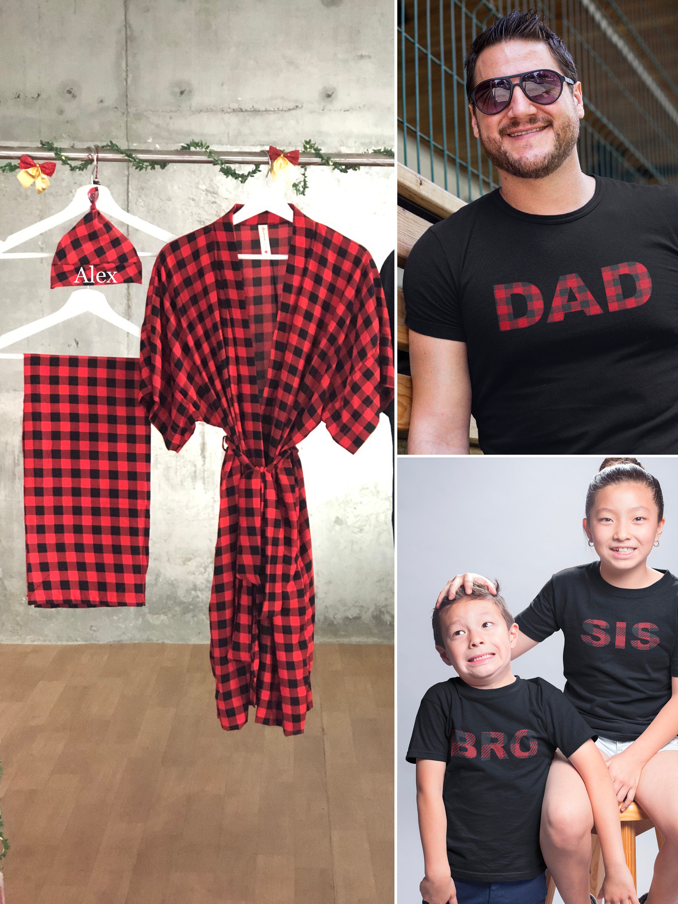 Buffalo Plaid. Maternity Robe and 