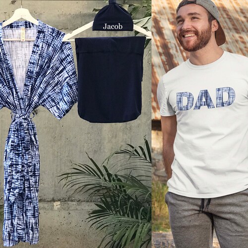 Mommy and Me Matching Robe and Swaddle Set Boy. Maternity Etsy