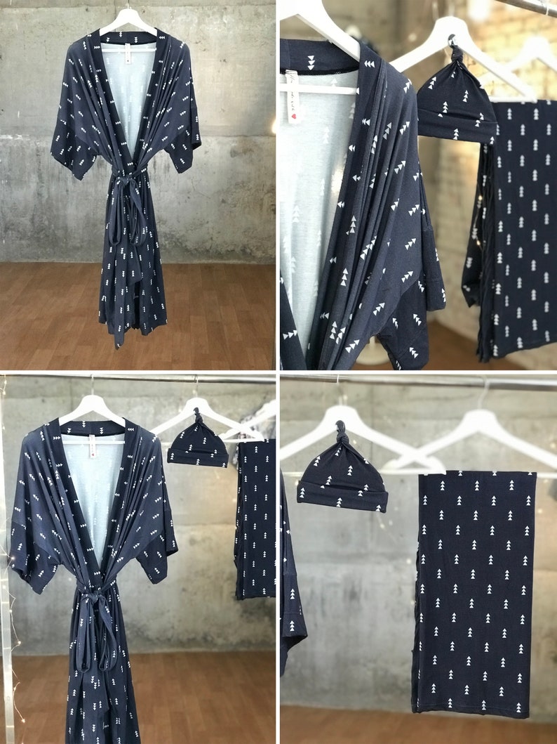 Maternity Robe and Swaddle Set Boy. Labor and Delivery Gown. Etsy