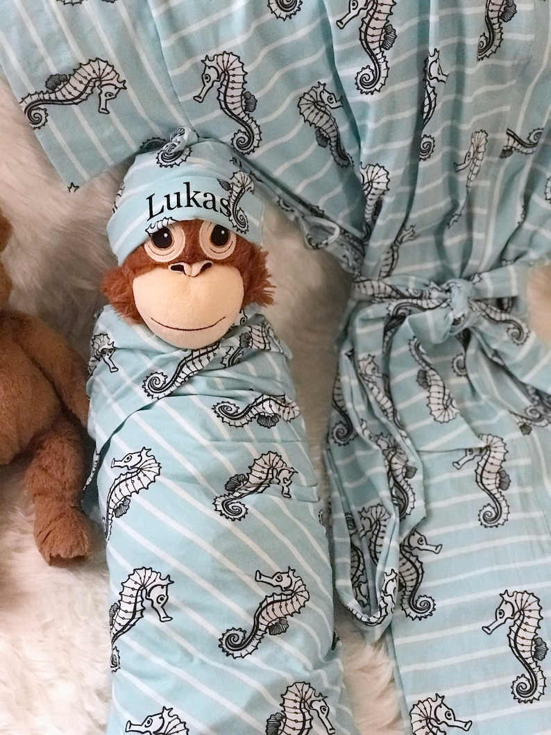 Maternity robe and swaddle set. Mommy and me robe and swaddle Etsy