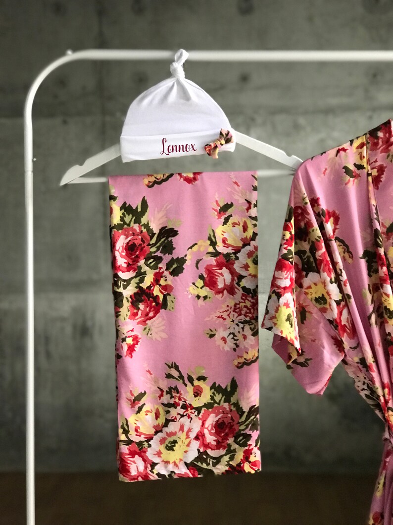 Mommy and Me Robe and Swaddle Set Girl. Maternity Robe. Etsy