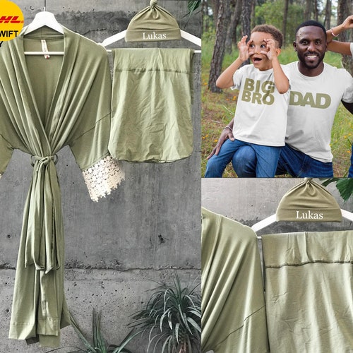 Mommy and Me Robe and Swaddle Set Boy. Matching Dad Shirt. Etsy