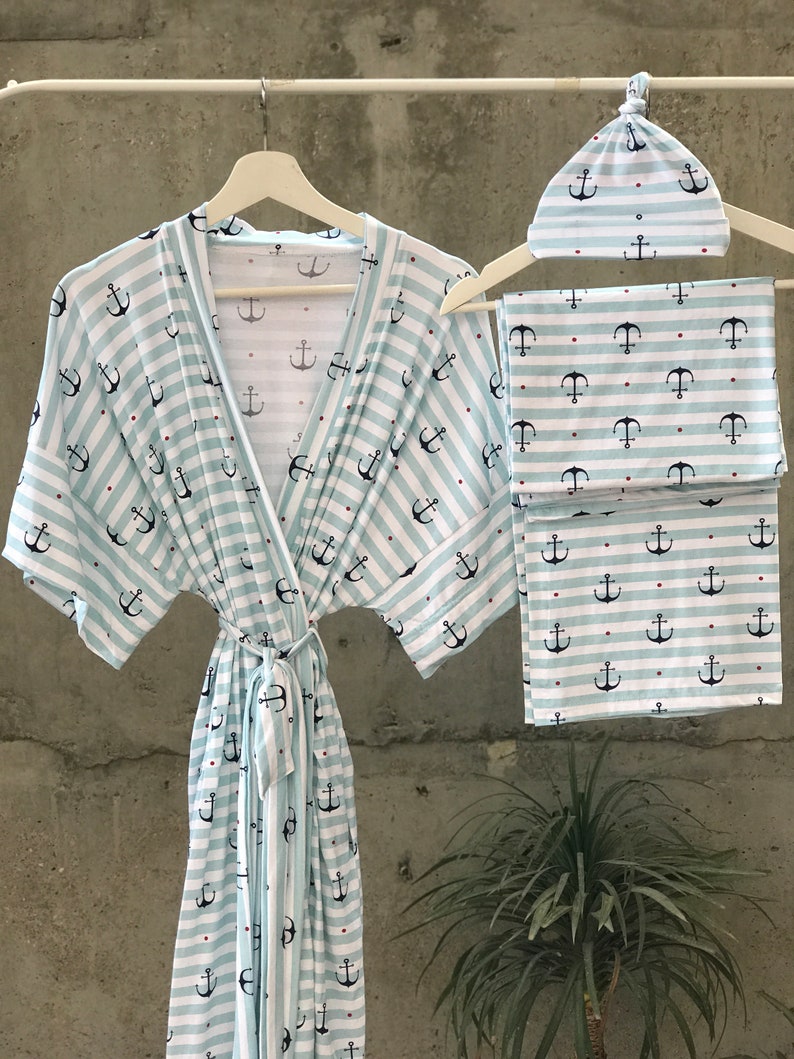 Maternity Robe and Swaddle Set. Mommy and Me Robe and Swaddle Etsy