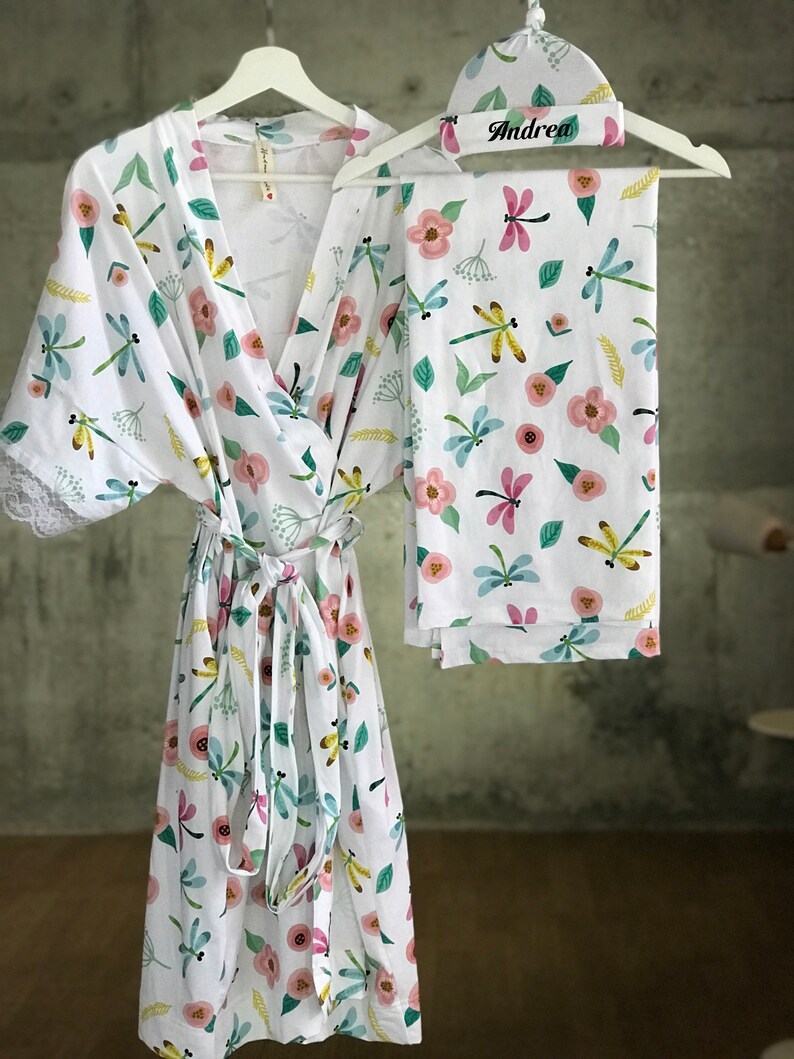 Mommy and Me Robe and Swaddle Set. Christmas. Maternity Robe Etsy