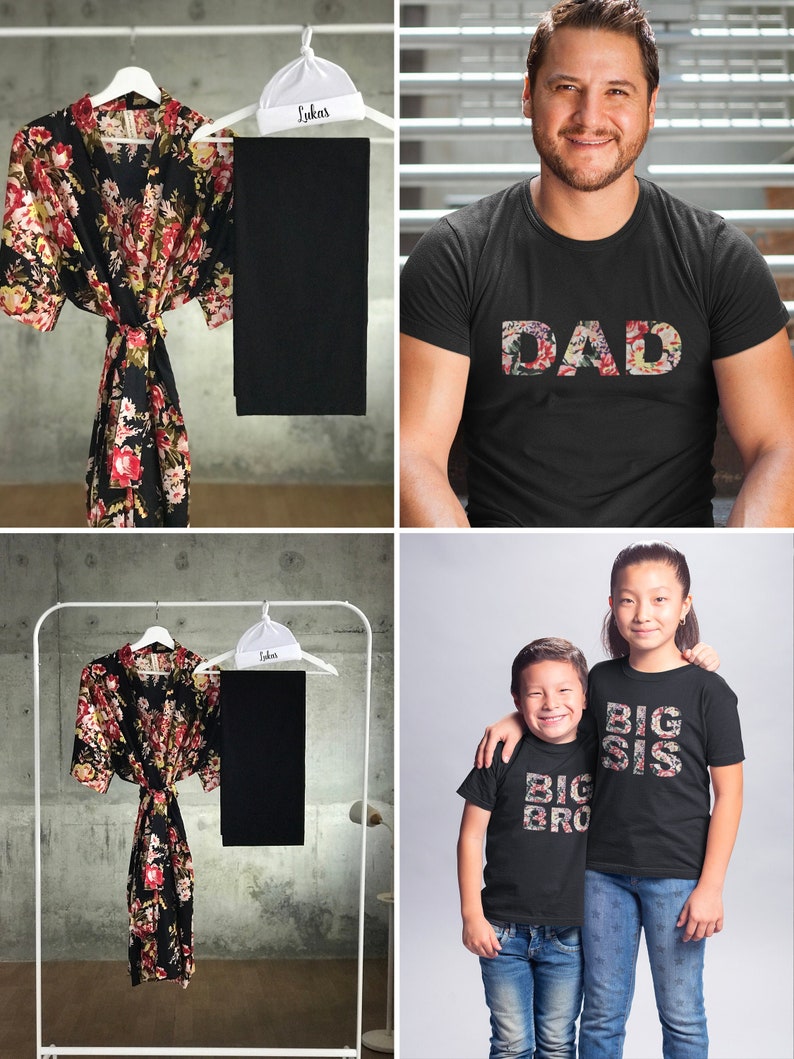 Mom and Baby Boy Matching Hospital Outfits. Mommy and Me Robe Etsy