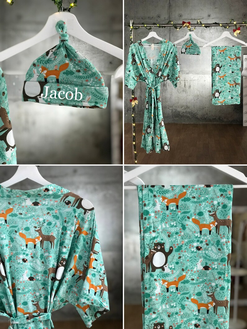 Maternity robe and swaddle set boy. Mommy and me robe and Etsy