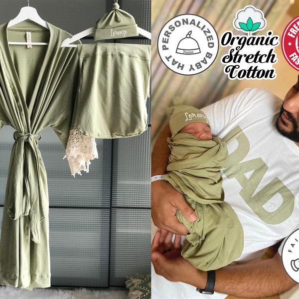 Mommy and Me Robe and Swaddle Set Etsy