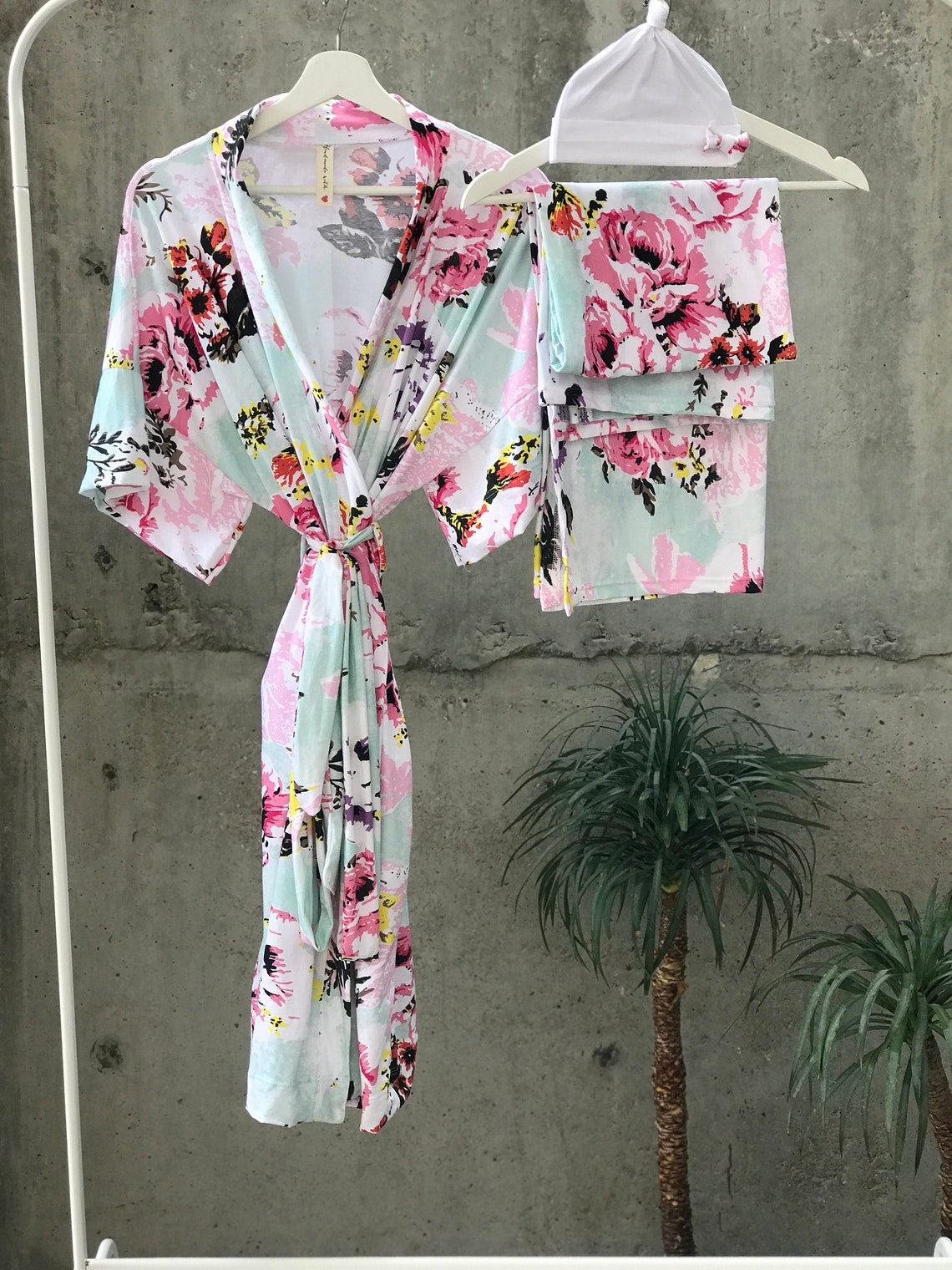 Mommy and Me Robe and Swaddle Set. Family Hospital Robe Set. Etsy