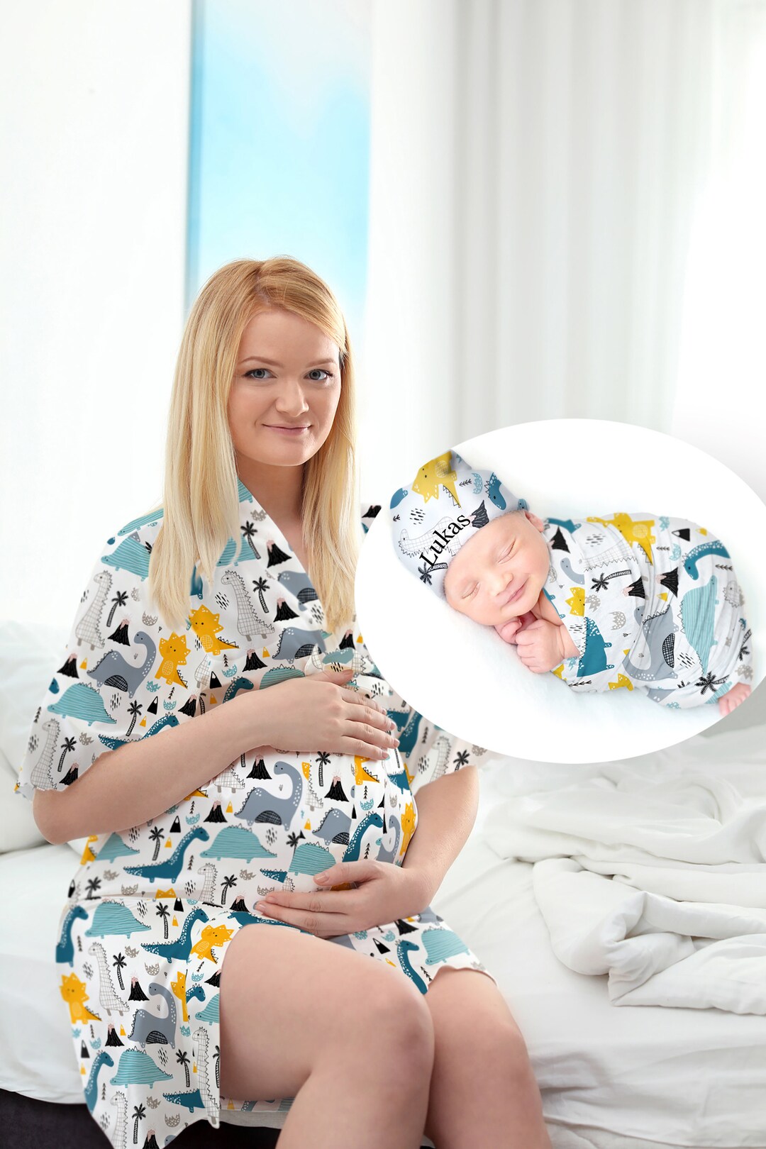 Maternity Robe and Swaddle Set. Mommy and Me. Swaddle Set Boy. Etsy