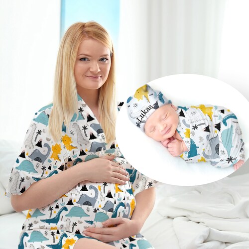 Matching Robe and Swaddle Set. Organic Soft Stretch Cotton for Etsy