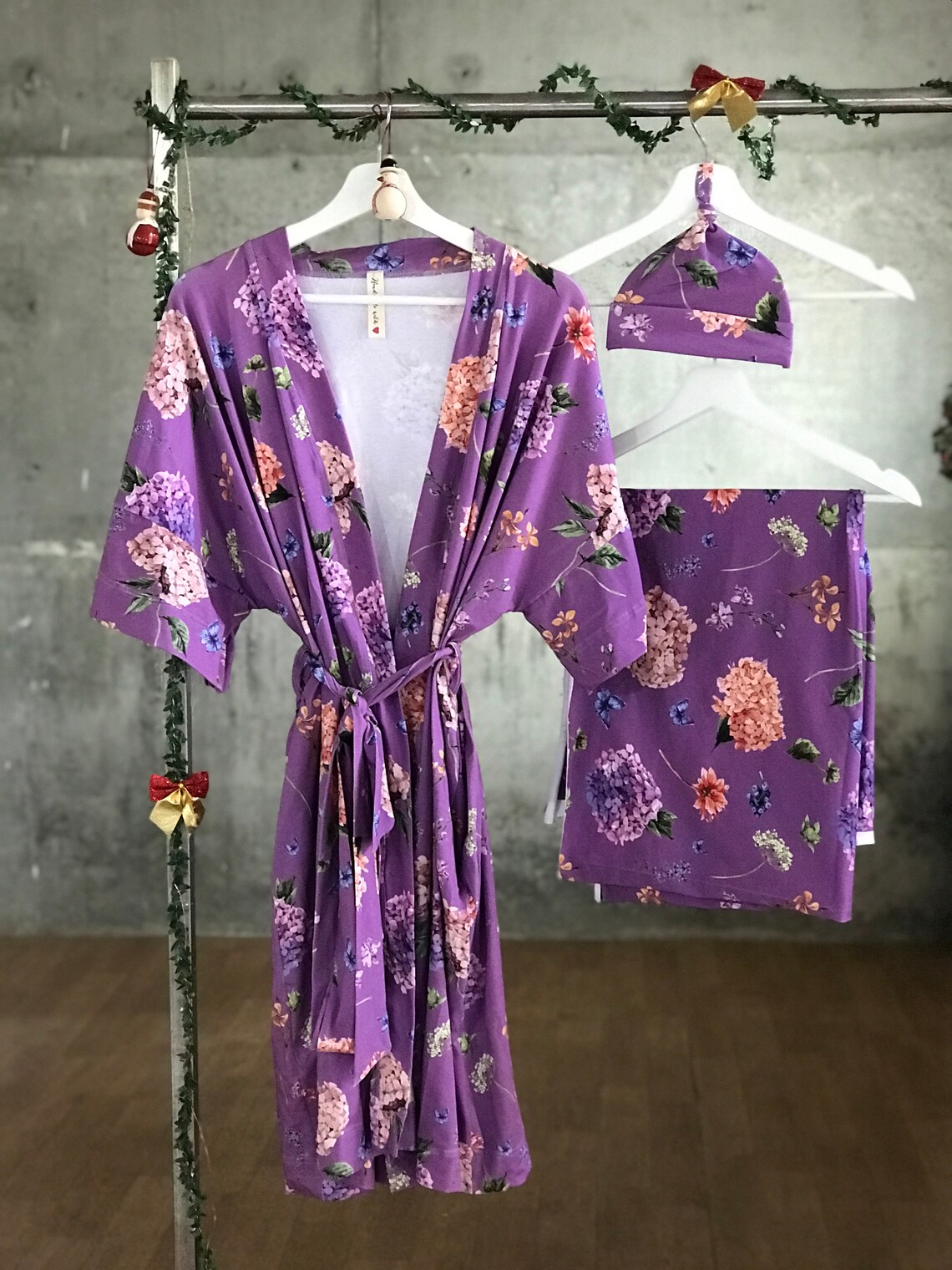 Mommy and me robe and swaddle set girl. Maternity robe and Etsy