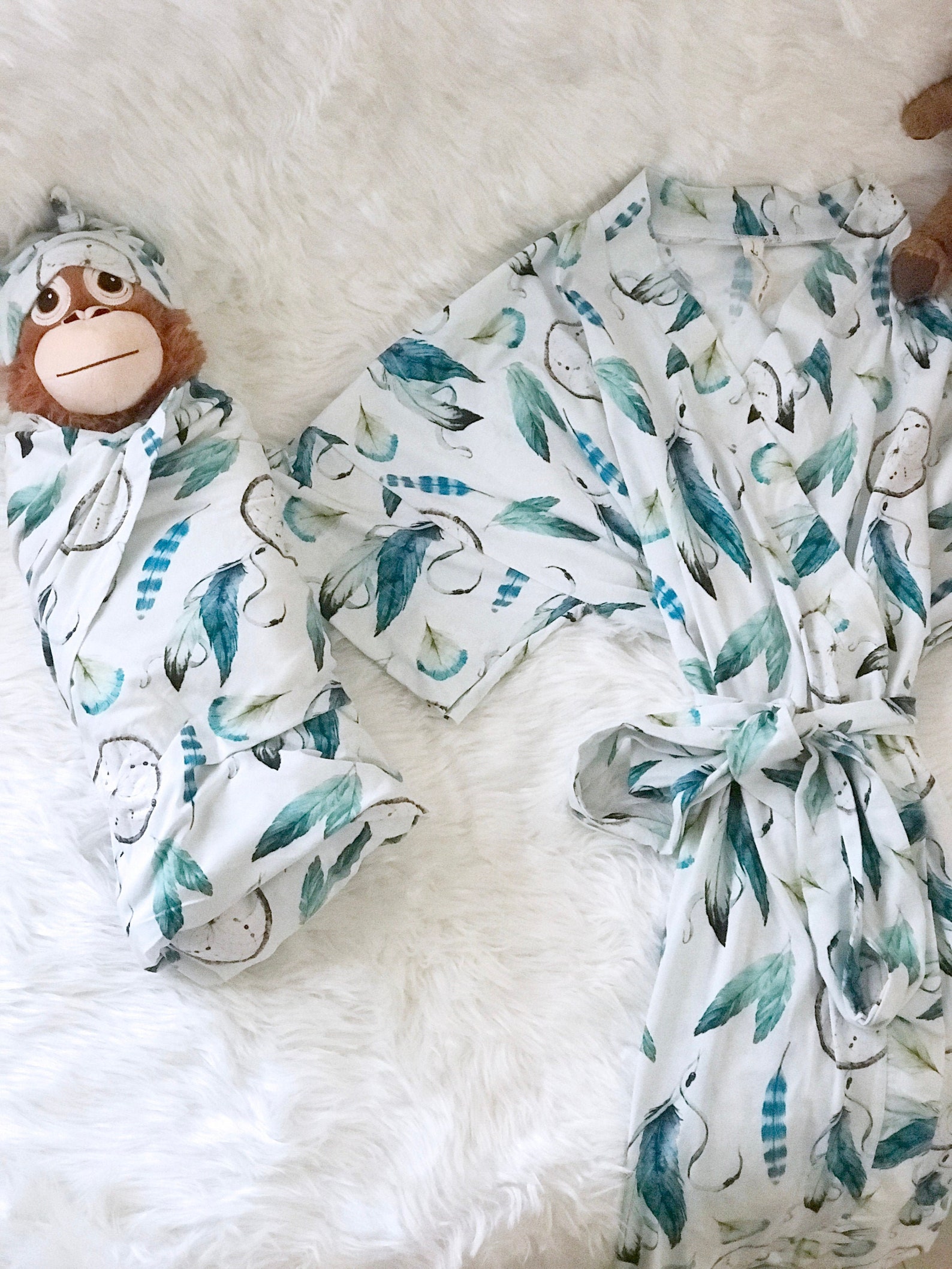 Maternity Robe and Swaddle Set. Mommy and Me Robe and Swaddle Etsy