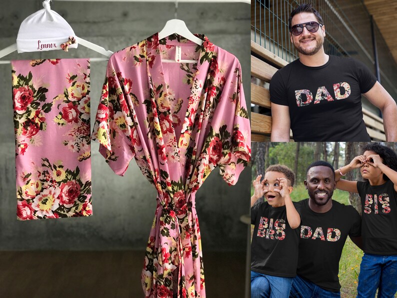 Robe and Swaddle Set. Mommy and Me. Delivery Robe. Matching Etsy