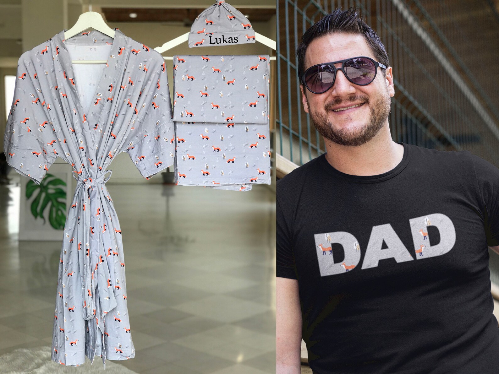 Maternity Robe and Swaddle Set Boy. Mommy and Me Robe and Etsy