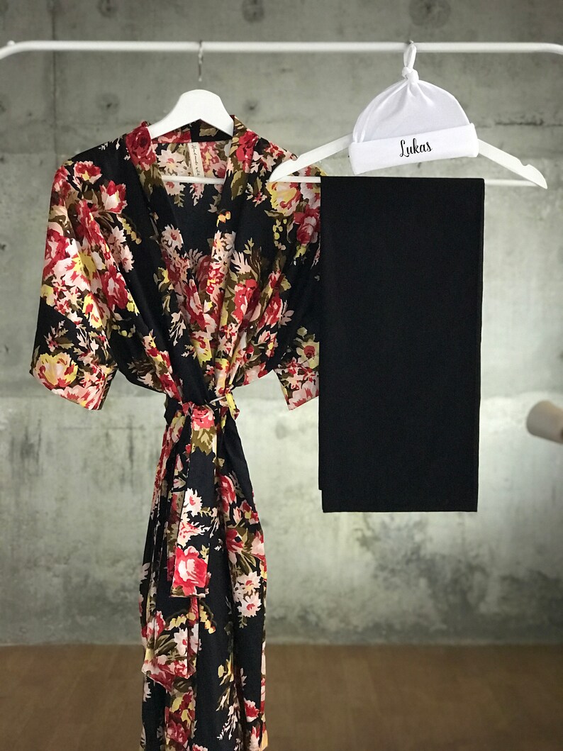 Mom and Baby Boy Matching Hospital Outfits. Mommy and Me Robe Etsy