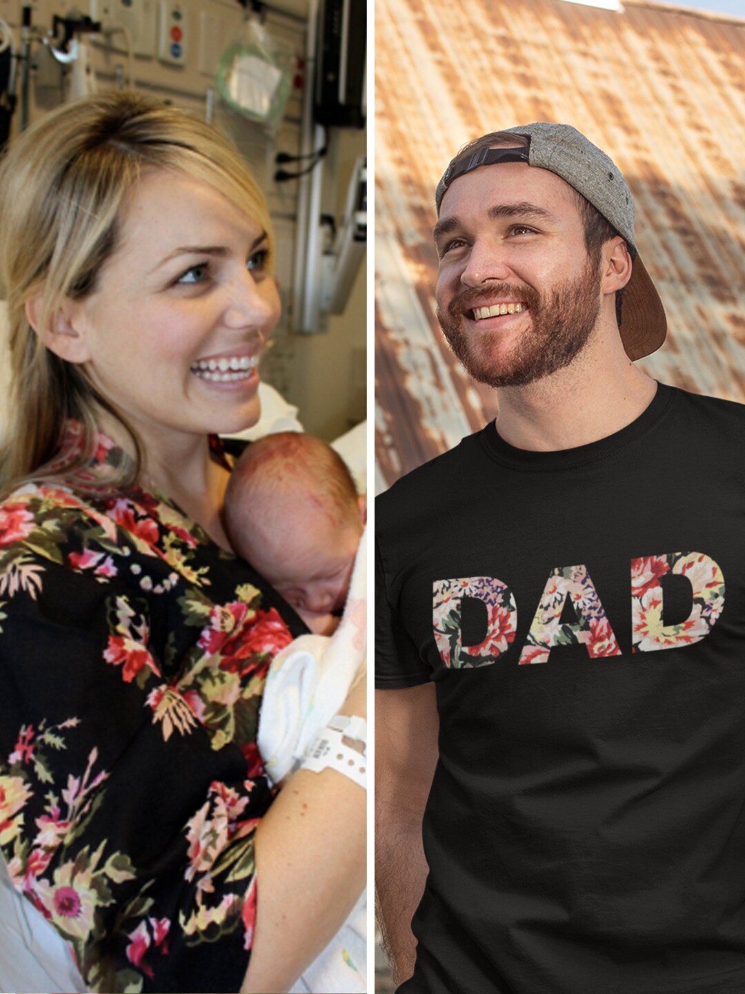 Maternity Robe and Swaddle Set. Dad Shirt. Delivery Robe and Swaddle