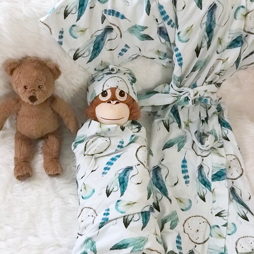 Mommy and Me Robe and Swaddle Set. Dad Shirt. Maternity Robe Etsy