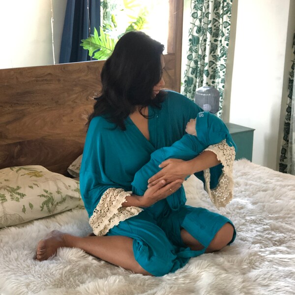 Delivery Robe and Swaddle Set Girl Etsy