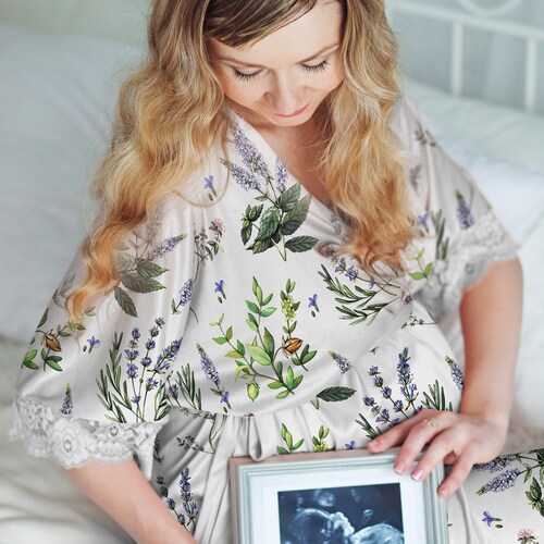 Mommy and Me Robe and Swaddle Set Girl. Maternity Robe and Etsy