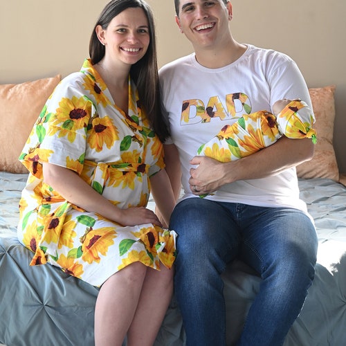 Maternity Robe and Swaddle Set Girl. Sunflower. Mommy and Me Etsy
