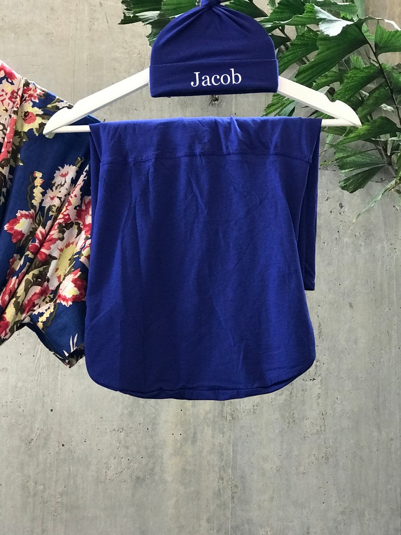 Mommy and Me Robe and Swaddle Set Boy. Maternity Robe and Etsy