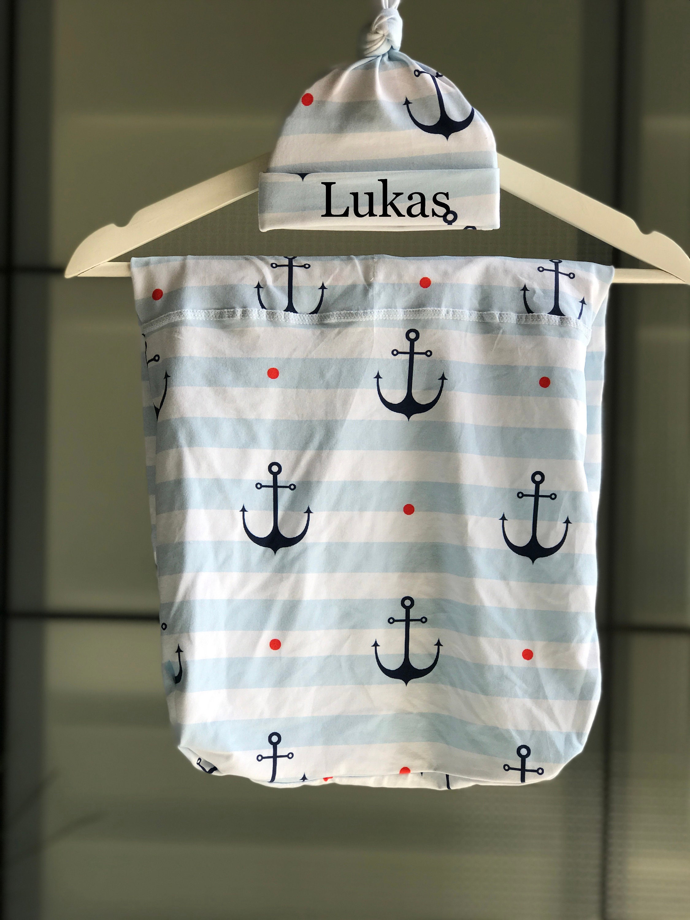 Mommy and me. Delivery gown. Matching swaddle set boy. Etsy