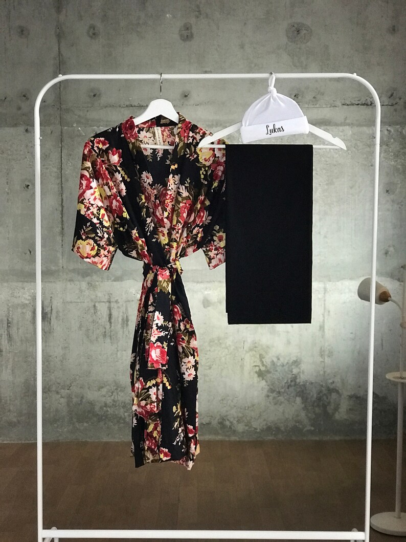 Mom and Baby Boy Matching Hospital Outfits. Mommy and Me Robe Etsy