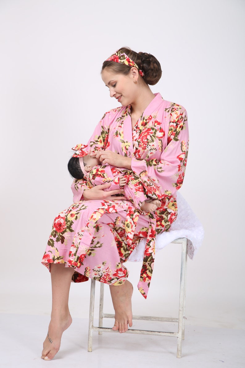 Maternity Robe. Mommy and Me Robe and Swaddle Set. Maternity Etsy