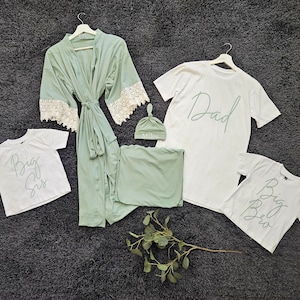Dad Mommy And Me Hospital Outfits Boy Mommy Baby Robe Maternity