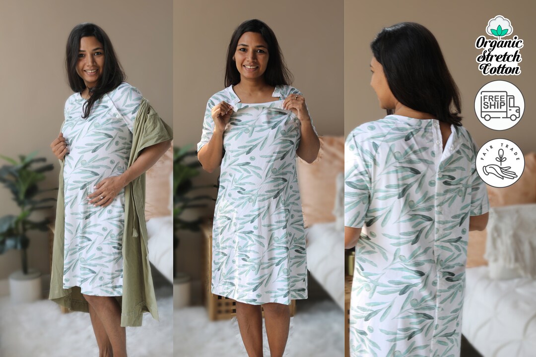 Organic Baby Shower Gift, Baby Girl or Baby Boy Gift, Labor and Delivery Hospital Gown