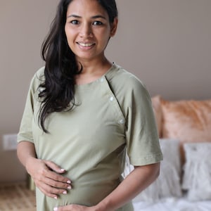 Regalo orgánico para baby shower, regalo para niña o niño, bata de hospital para trabajo de parto y parto, vestido de maternidad, conjuntos para mamá y yo durante el embarazo.