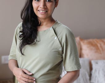 Lounge and sleepwear Kimono robe Labor and delivery gown for home and hospital.
