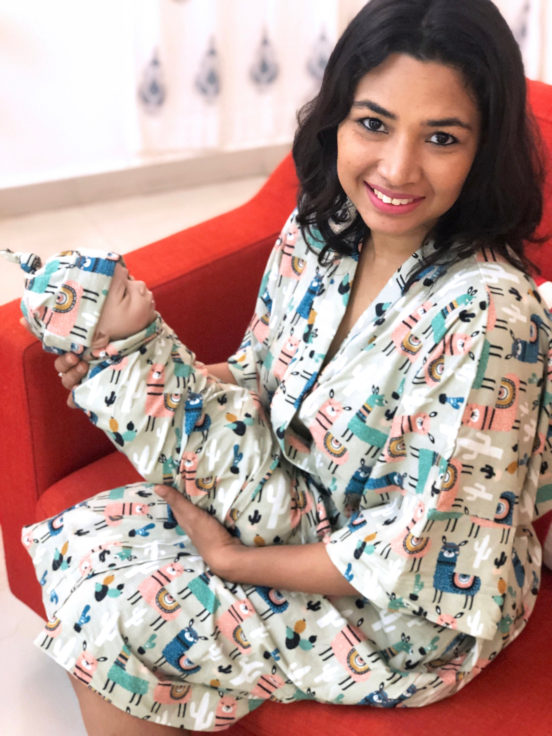 Maternity Robe. Baby Shower Gift. Swaddle Blanket. Mommy and Etsy