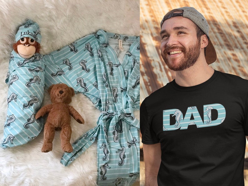 Maternity Robe and Swaddle Set Boy. Mommy and Me Robe and Etsy