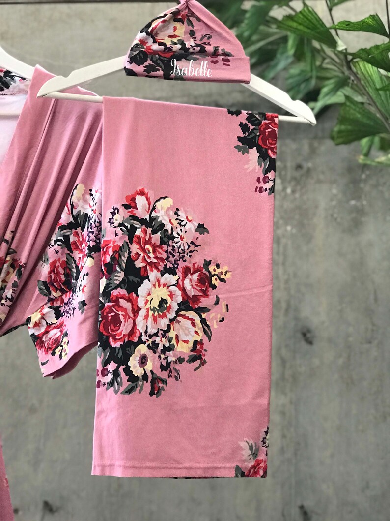 Mommy and Me Robe and Swaddle Set Girl. Hospital Robe. Labor Etsy