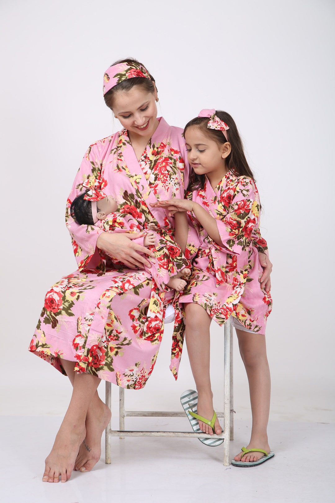 Maternity Robe. Mommy and Me Robe and Swaddle Set. Maternity Robe and