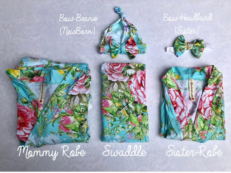 Mommy and me matching robe and swaddle set. Maternity robe. Etsy