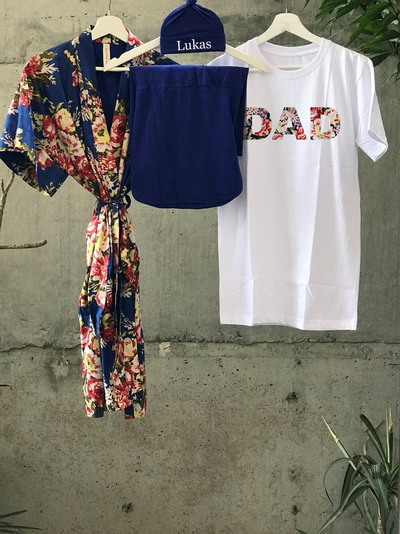 Maternity Robe and Swaddle Set Boy. Dad Shirt. Maternity Robe Etsy