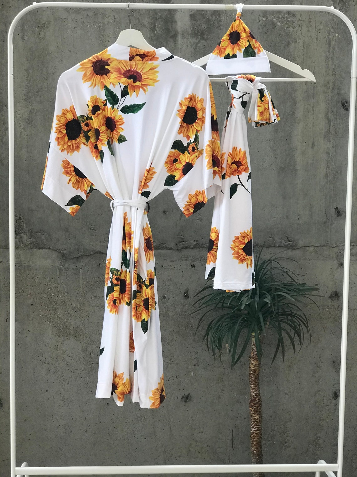 Maternity Robe and Swaddle Set. Sunflower. Kimono. Mommy and Etsy
