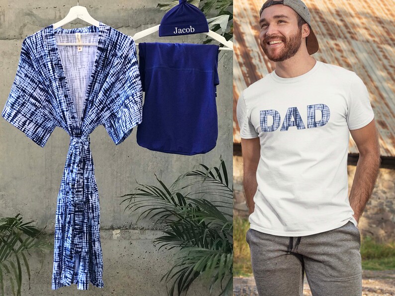 Tie Dye. Maternity Robe and Swaddle Set Boy. Mommy and Me Robe Etsy