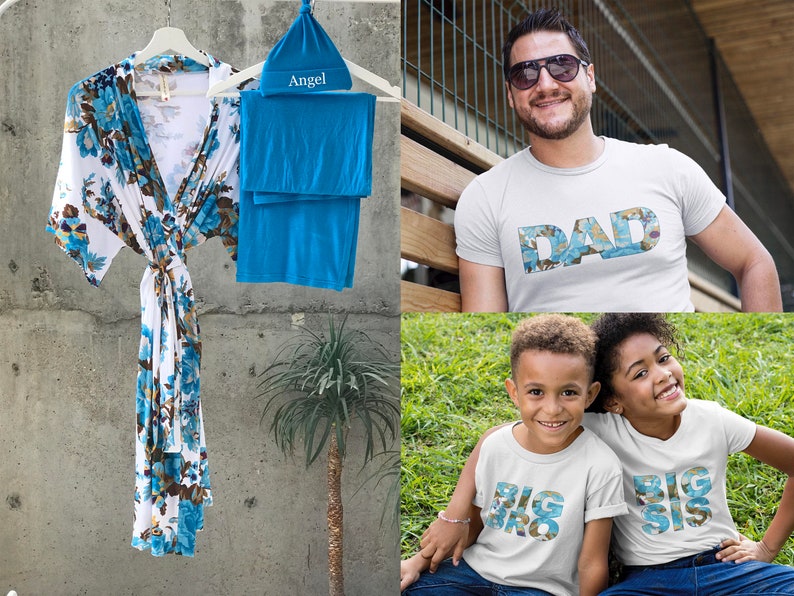 Mommy and me Robe and swaddle set boy. Maternity robe and Etsy