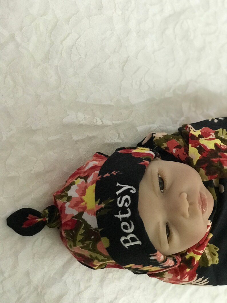Hospital Robe and Matching Swaddle. Robe and Swaddle Set. Hat Etsy