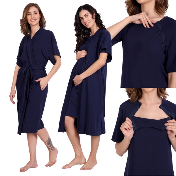 Robe d'hôpital de travail et d'accouchement, cadeau de baby shower, cadeau de bébé fille ou bébé garçon, robe de maternité, tenues maman et moi pour la grossesse.