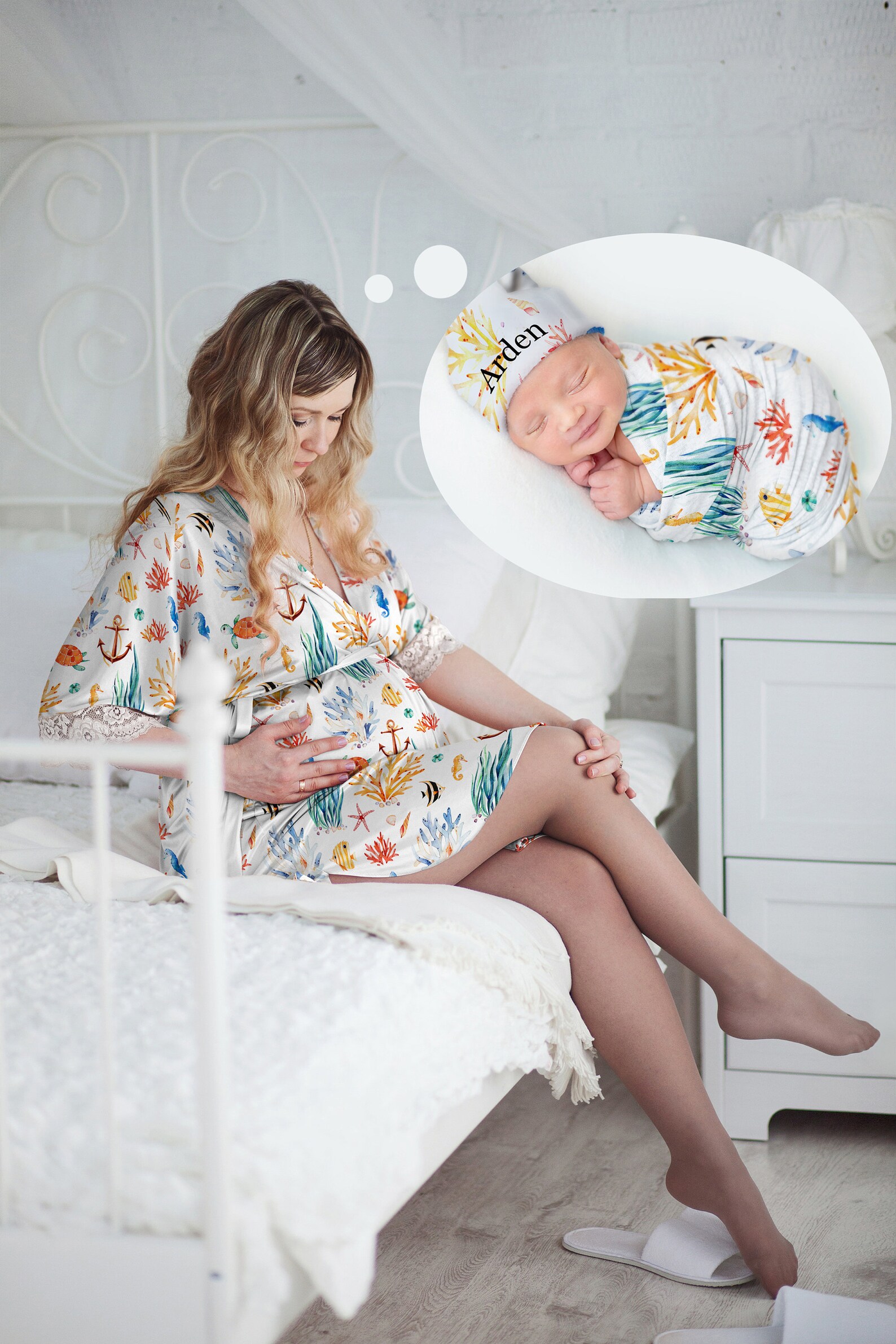 Hospital Robe and Matching Swaddle. Hospital Gown and Etsy