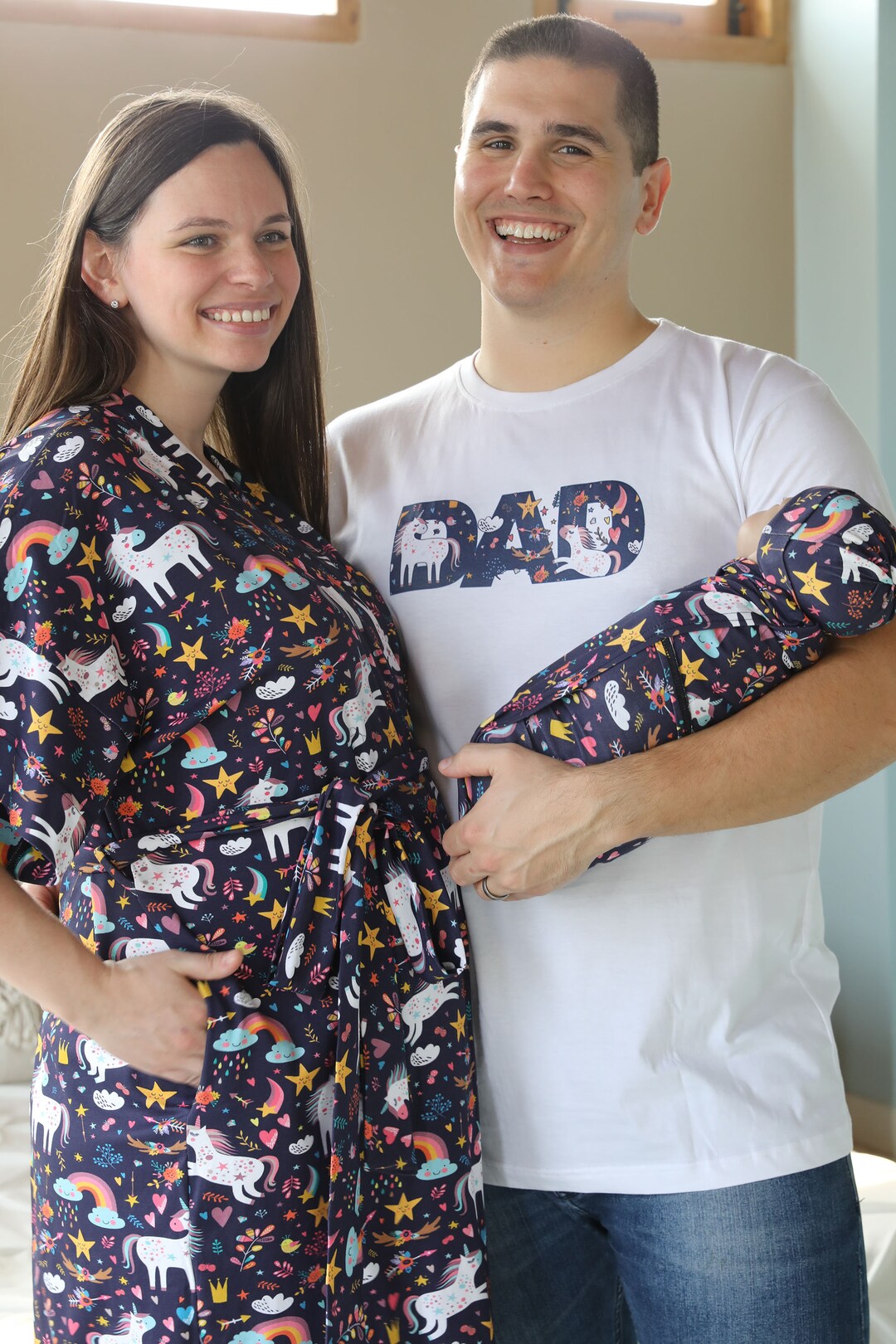 Matching Mom Dad Baby Hospital Outfits Mommy and Me Maternity Etsy